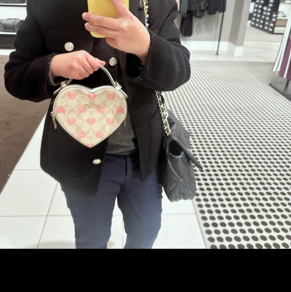 Coach Heart Crossbody In Signature Canvas With Heart Print CP021 NWT - Picture 5 of 11